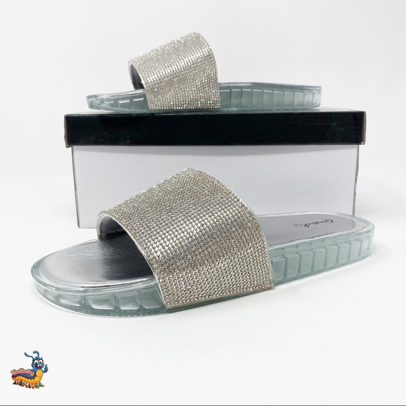 NEW Sparkly Jelly Slides Qupid Sandals - Picture 2 of 8